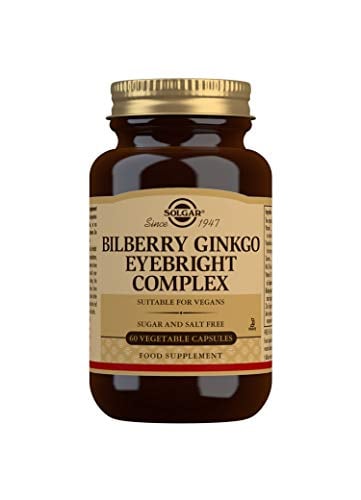 Book Cover Solgar Bilberry Ginkgo Eyebright Complex Vegetable Capsules - Pack of 60