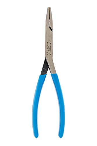 Book Cover Channellock 718 8-Inch Flat Nose Pliers | Duckbill Jaw Pliers with Extra Long Nose and Crosshatch Teeth Pattern Designed for Hard-to-Reach Places | Forged of High Carbon Steel | Made in the USA