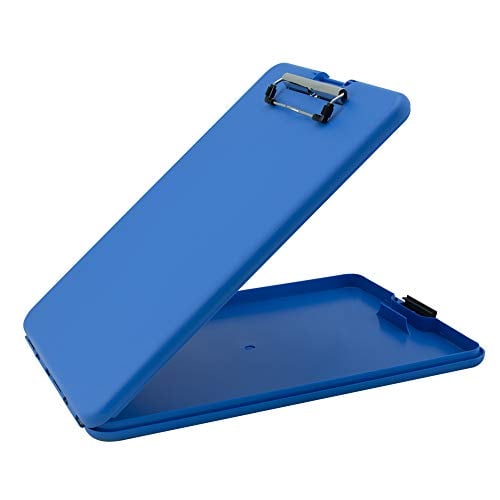 Book Cover Saunders Blue SlimMate Plastic Storage Clipboard – Light Weight, Polypropylene Clipboard for Students, Teachers, Parents, Sales, Utility, Industrial, Office Professionals. Stationery Items Letter