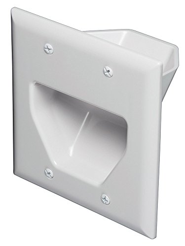 Book Cover DataComm Electronics Datacomm 45-0002-Wh 2-Gang Recessed Low Voltage Cable Plate (White)