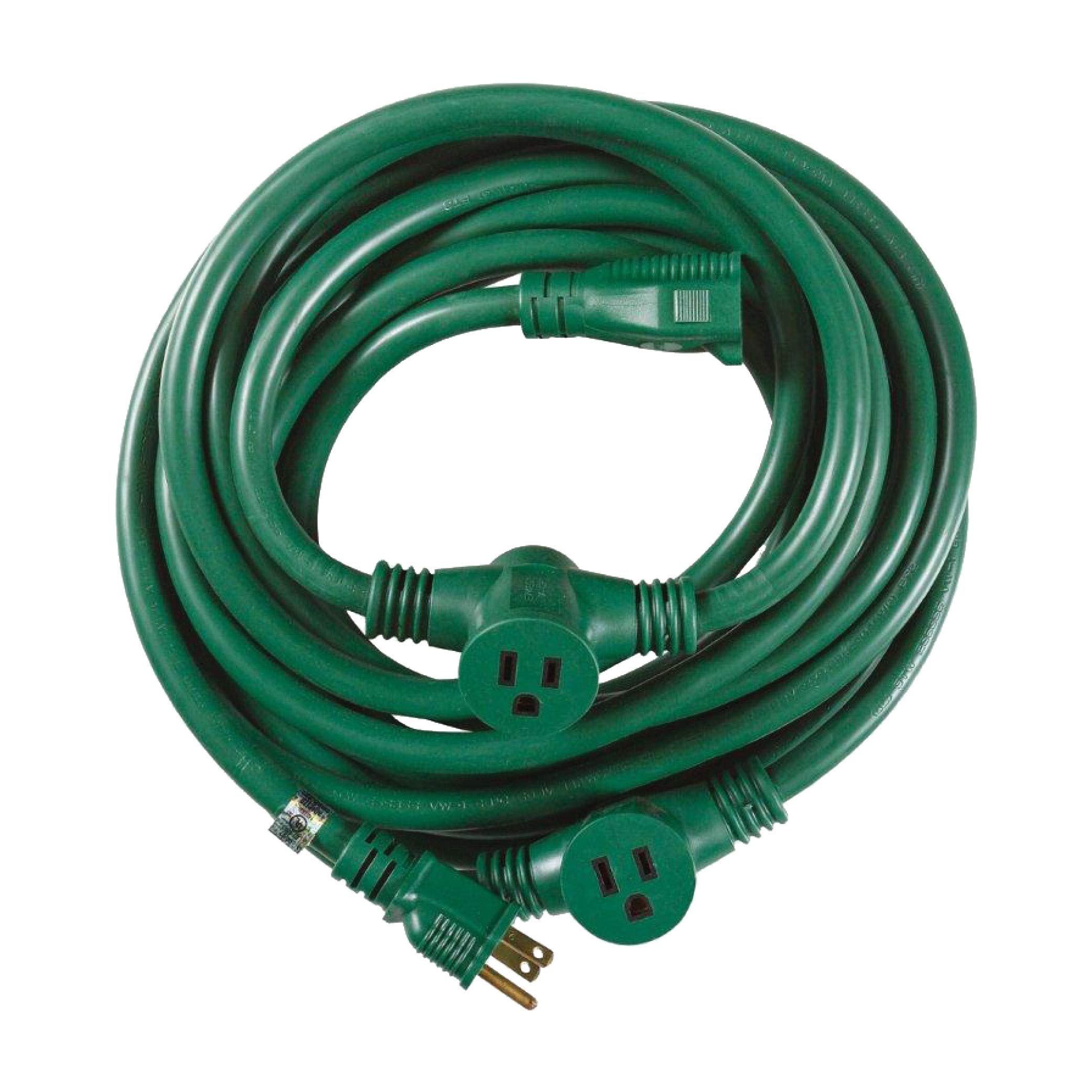 Book Cover Woods 3030 Yard Master Outdoor Extension Cord with Evenly-Spaced Plugs, 25 ft, Green 3-Outlet, Foot Green 3-Outlet 25 ft 25 ft