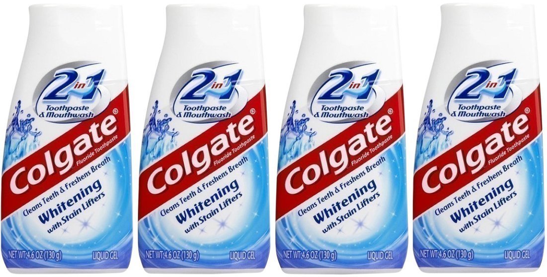 Book Cover Colgate 2-in-1 Whitening With Stain Lifters Toothpaste 4.60 Oz (4 Packs) (Packaging May Vary) 4.6 Ounce (Pack of 4)