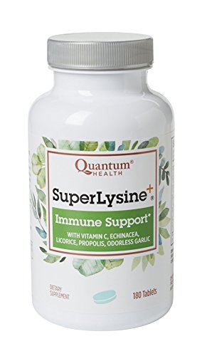 Book Cover Quantum Health Super Lysine+ / Advanced Formula Lysine+ Immune Support with Vitamin C, Echinacea, Licorice, Propolis, Odorless Garlic (180 Tablets)