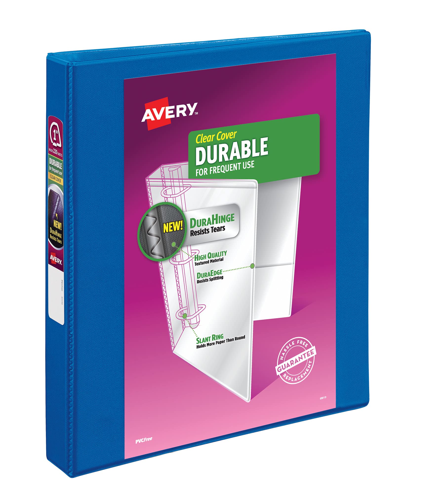 Book Cover Avery Durable View 3 Ring Binder, 1 Inch Slant Rings, 1 Dark Blue Binder (17014) Blue 1