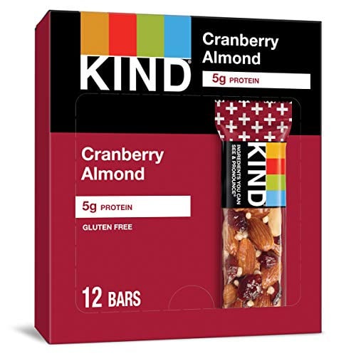 Book Cover KIND Bars, Cranberry Almond, Gluten Free, Low Sugar, 1.4 Ounce Bars, 12Ct.