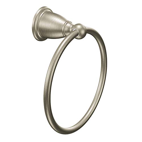 Book Cover Moen YB2286BN Brantford Collection Traditional Single Post Bathroom Hand Towel Ring, Brushed Nickel