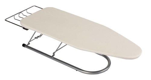Book Cover Household Essentials 131210 Small Steel Table Top Board with Iron Rest | Natural Cover, Silver, 12 x 30