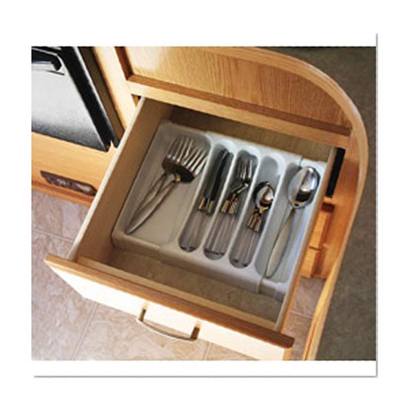 Book Cover Camco Adjustable Cutlery Tray - Designed for RV and Compact Kitchen Drawers , Adjusts between 9