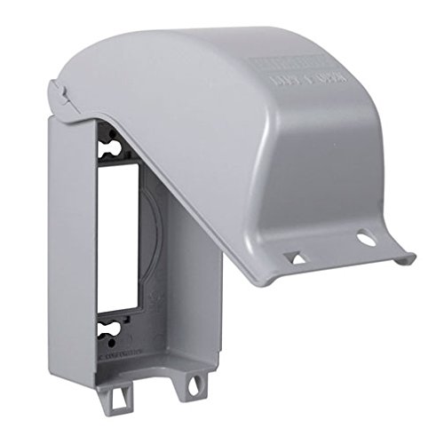Book Cover TayMac MX3200 One Gang Vertical In Use Metal Weatherproof Receptacle Cover