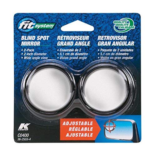 Book Cover Fit System C0400 Driver/Passenger Side Stick-On Adjustable Blind Spot Mirrors - Pack of 2