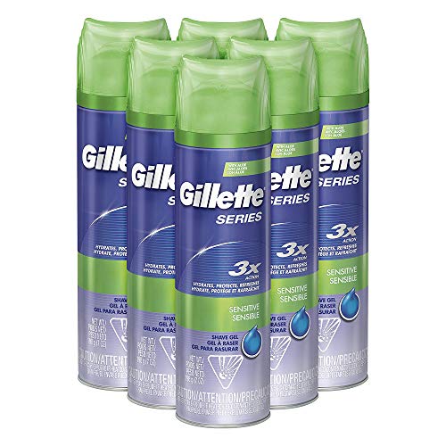 Book Cover Gillette Series Shaving Gel Sensitive Skin 7 oz (Pack of 6)