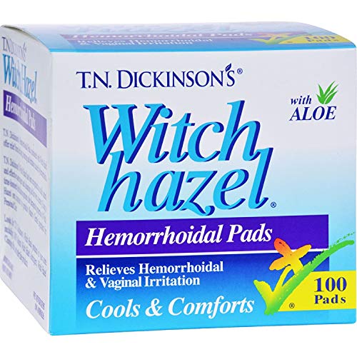 Book Cover T.N. Dickinson's Hemorrhoidal Pads, Witch Hazel with Aloe, 100-Count Packages (Pack of 2)