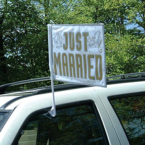 Book Cover Just Married Car Flag | Wedding and Engagement Party