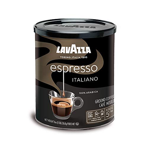 Book Cover Lavazza Espresso Italiano Ground Coffee Blend, Medium Roast, 8-Ounce Cans,Pack of 4 (Packaging may vary)