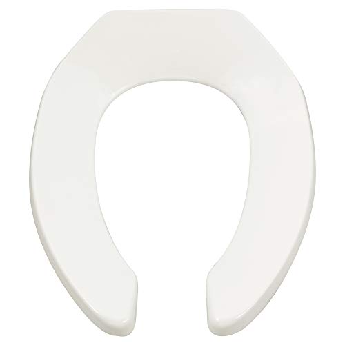 Book Cover American Standard 5901100.020 Commercial Elongated Open Front Toilet Seat with Stainless Steel Hinge, 1.00 in Wide x 14.38 in Tall x 18.56 in Deep, White