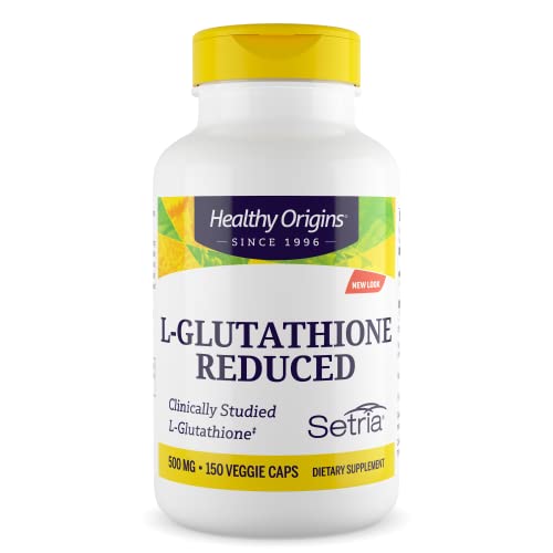 Book Cover Healthy Origins L-Glutathione (Setria) Reduced, 500 mg - Immune Support Supplement - Collagen & Antioxidant Support - Gluten-Free Supplement - 60 Veggie Capsules