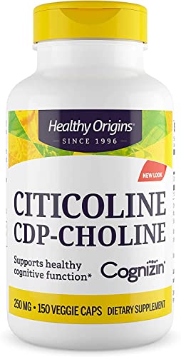 Book Cover Healthy Origins Citicoline CDP Choline 250 mg (Cognizin, Non-GMO, Gluten Free, Cognitive Support), 150 Veggie Caps