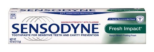 Book Cover Sensodyne Fresh Impact Sensitivity Toothpaste for Sensitive Teeth and Extra Fresh Taste, 4 Ounce Tubes (Pack of 4)