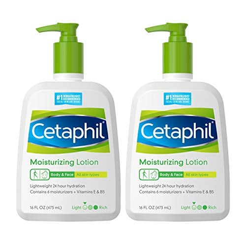 Book Cover Cetaphil Moisturizing Lotion for All Skin Types, Body and Face Lotion, 16 Fl Oz (Pack of 2)