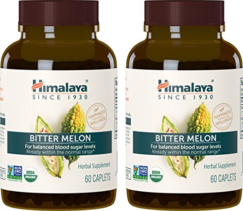 Book Cover Himalaya Organic Bitter Melon/Karela, 60 Caplets for Glycemic, Pancreatic Support & Weight Management 660mg (2 Pack) 2 Month Supply