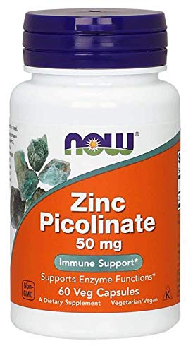 Book Cover NOW Zinc Picolinate 50mg, 60 Capsules (Pack of 3)