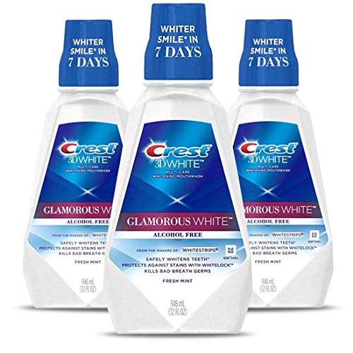 Book Cover Crest 3D White Luxe Glamorous White Multi-Care Whitening Fresh Mint Flavor Mouthwash, Pack of 3