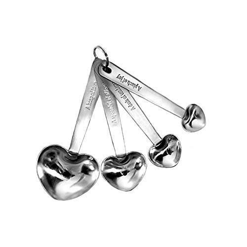 Book Cover heart shaped measuring spoons