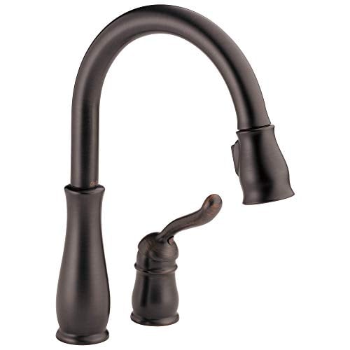 Book Cover Delta Faucet Leland Oil Rubbed Bronze Kitchen Faucet, Kitchen Faucets with Pull Down Sprayer, Kitchen Sink Faucet, Faucet for Kitchen Sink with Magnetic Docking Spray Head, Venetian Bronze 978-RB-DST