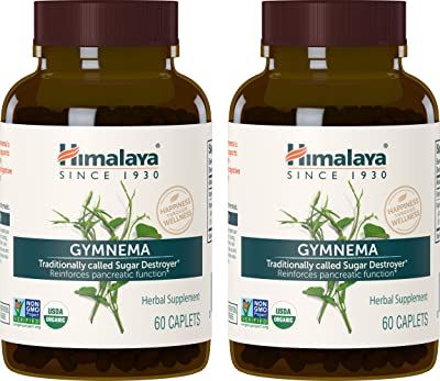 Book Cover Himalaya Organic Gymnema Sylvestre 60 Caplets for Sugar Destroyer & Healthy Glucose Metabolism 700 mg, 2 Month Supply (2 Pack)