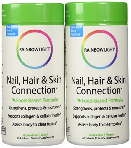 Book Cover Rainbow Light Nail, Hair and Skin Connection Food-Based Tablets, 60-Count Bottles (Pack of 2)