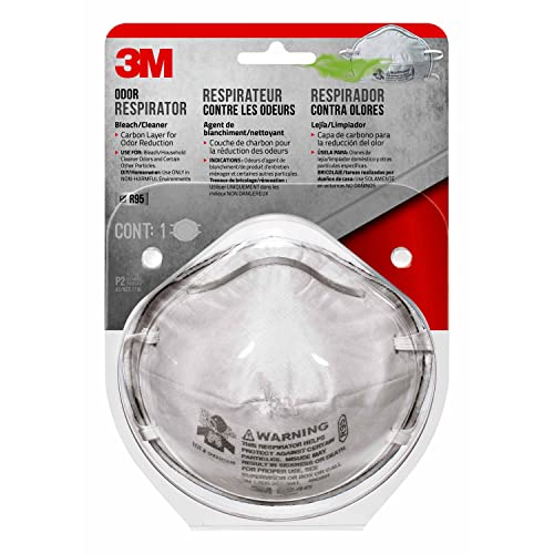 Book Cover 3M Bleach Odor Respirator, Non-Valved, Disposable Respirator, Helps Filter Particulates And The Offensive Odors Of No Harmful Chlorine Based Household Cleaners