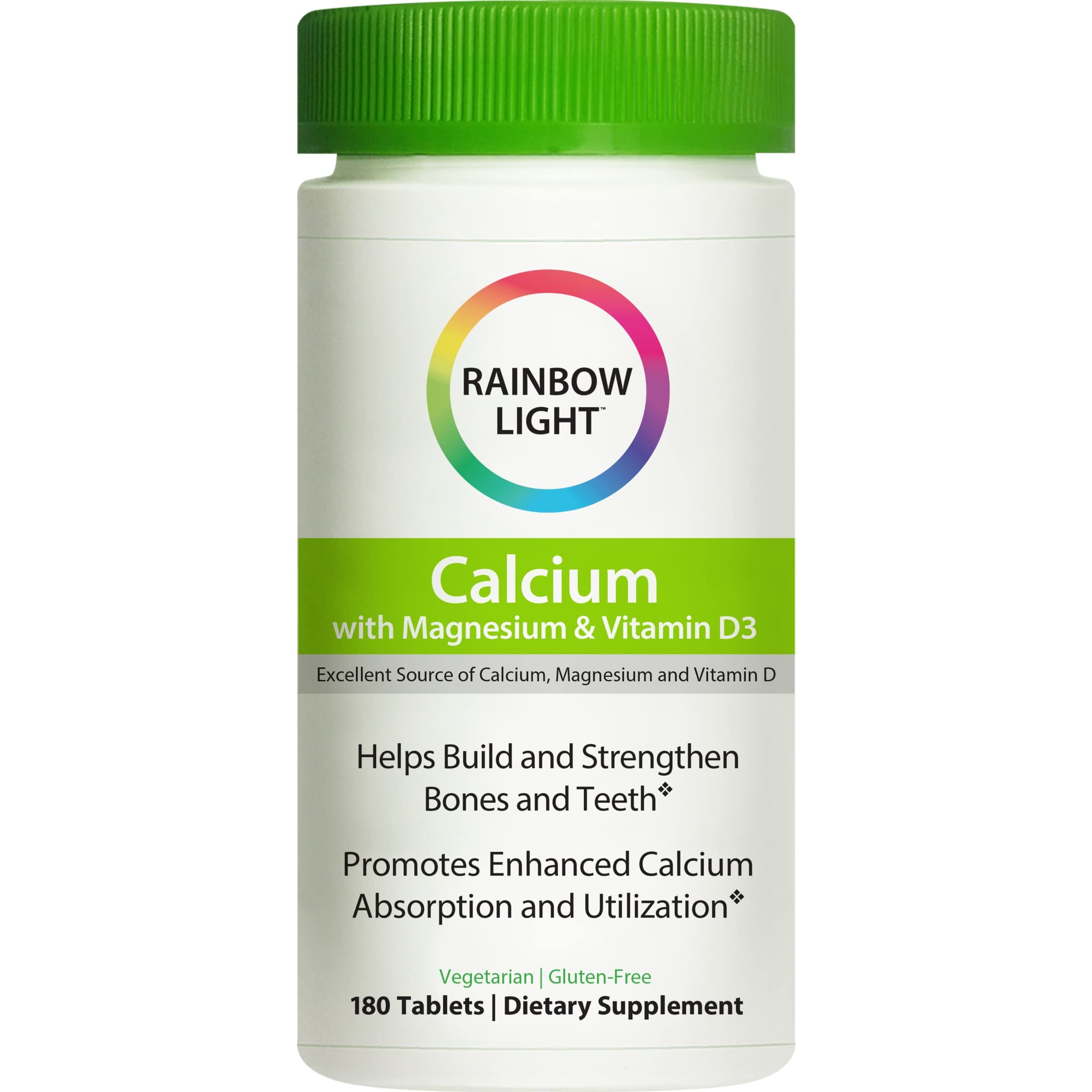Book Cover Rainbow Light - Food-Based Calcium - Supports Bone Density, Muscle Relaxation, & Calcium Absorption - 180 Tablets 180 Count (Pack of 1)