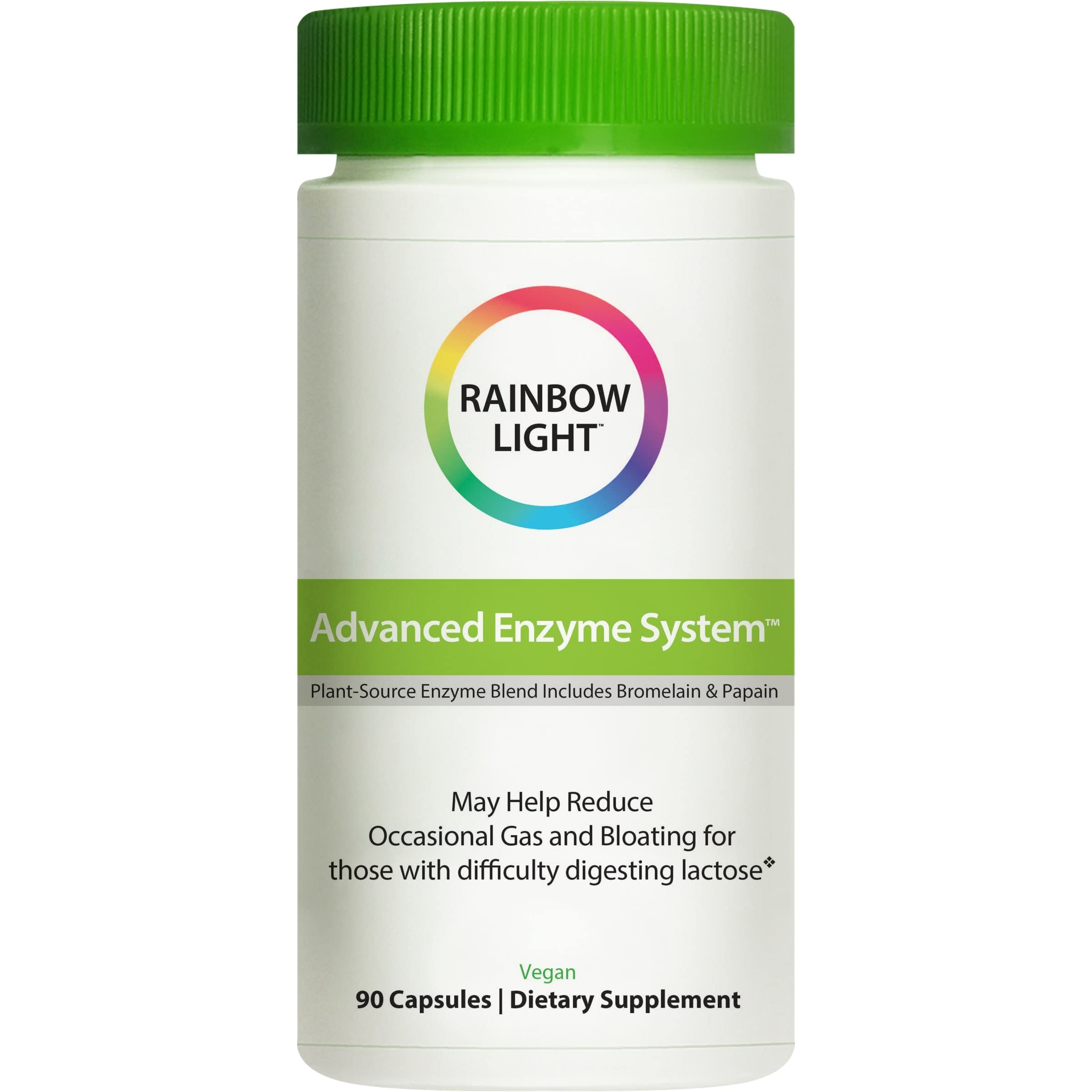 Book Cover Rainbow Light Advanced Enzyme System Capsules, 90 Count 90 Count (Pack of 1)