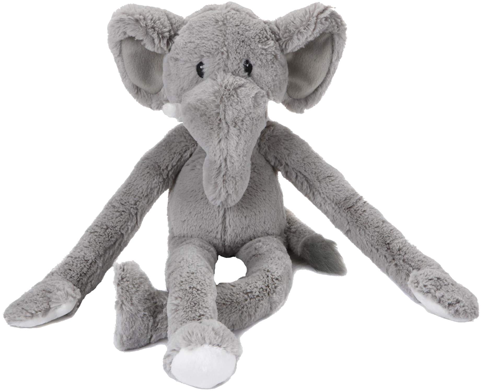 Book Cover Swingin Safari 19-Inch Large Plush Dog Toy with Extra Long Arms and Legs with Squeakers Elephant 19