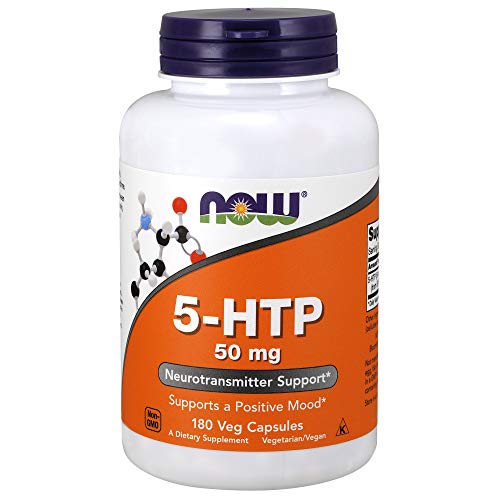 Book Cover NOW Supplements, 5-HTP (5-hydroxytryptophan) 50 mg, Neurotransmitter Support*, 180 Veg Capsules