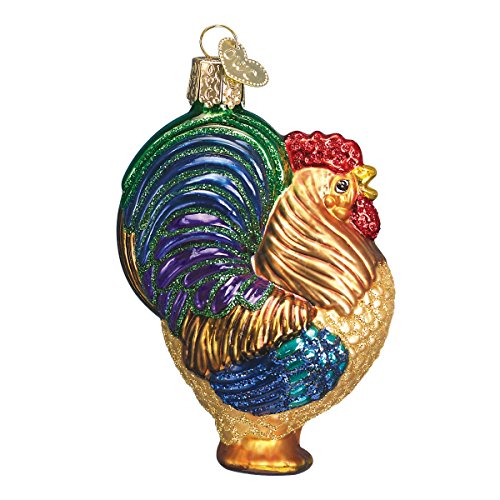 Book Cover Old World Christmas Rooster Glass Blown Ornaments for Christmas Tree