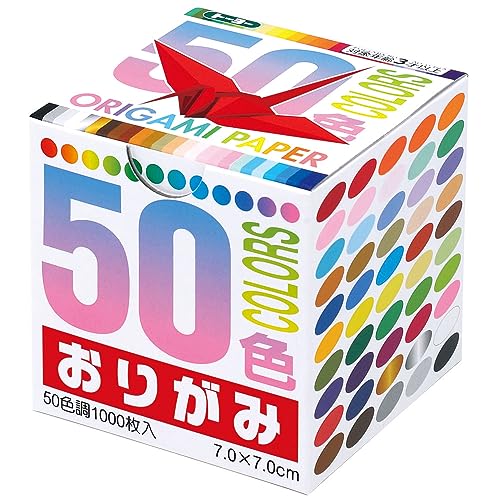 Book Cover Toyo Thousand Paper Cranes Origami 7cm, 50 Colors, 1000 Sheets