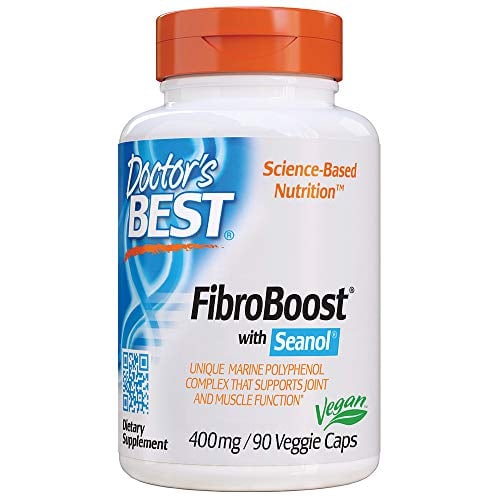 Book Cover Doctor's Best Fibroboost with Seanol, Non-GMO, Vegan, Gluten Free, Soy Free, 400 mg, 90 Veggie Caps