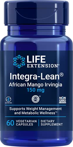 Book Cover Life Extension Integra-Lean African Mango Irvingia 150 mg Combats Fat Storage & Promotes Metabolism – Gluten-Free, Non-GMO, Vegetarian – 60 Vegetarian Capsules