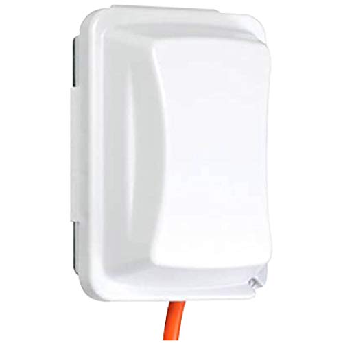 Book Cover Taymac MM410W Weatherproof Single Outlet Cover Outdoor Receptacle Protector, 2-3/4 Inches Deep, White