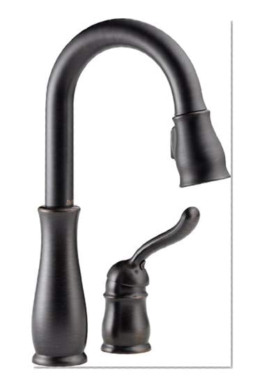 Book Cover Delta Faucet Leland Single-Handle Bar-Prep Kitchen Sink Faucet with Pull Down Sprayer and Magnetic Docking Spray Head, Venetian Bronze 9978-RB-DST
