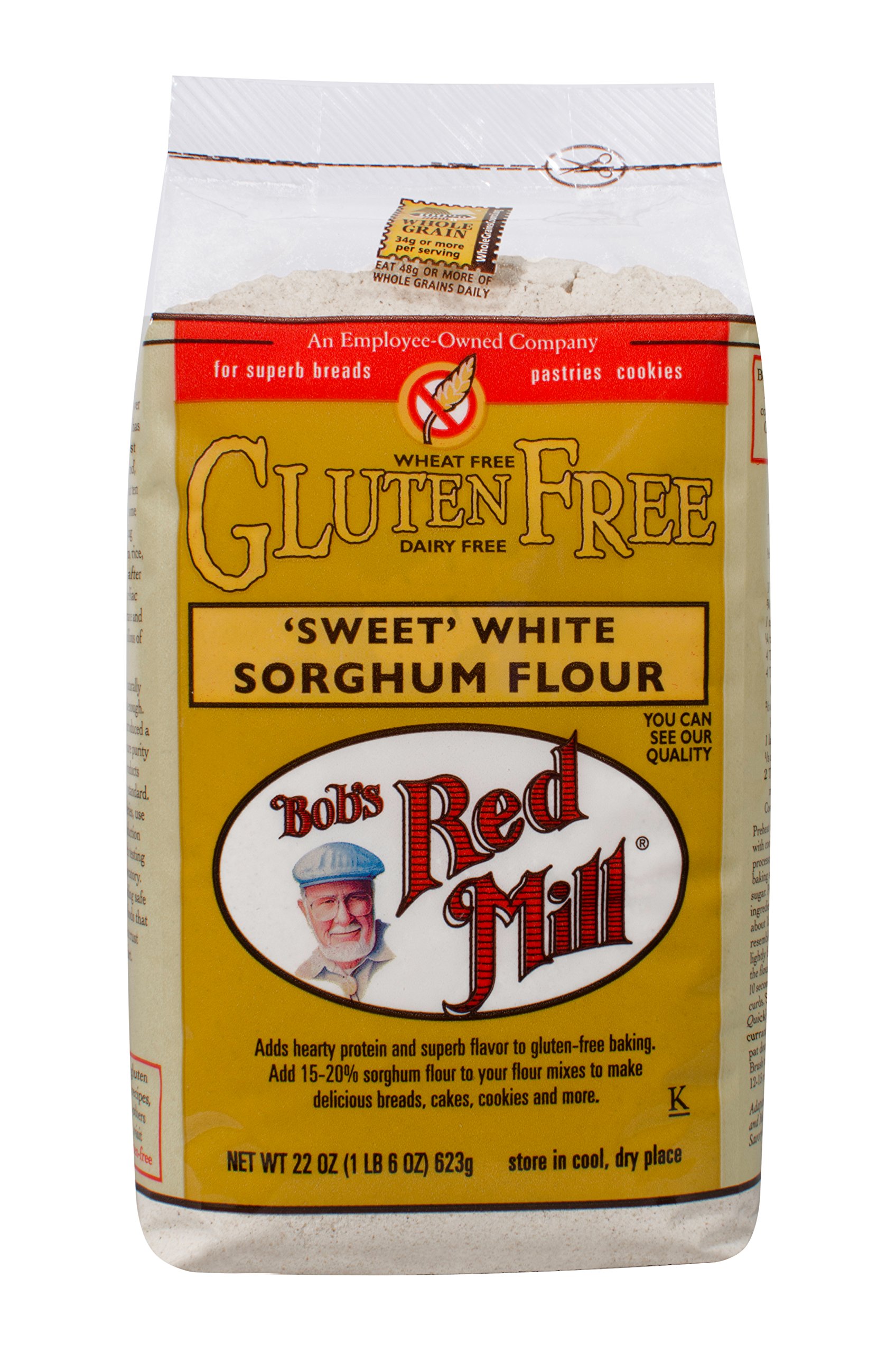 Book Cover Bob's Red Mill Gluten Free Sweet White Sorghum Flour, 22 Ounce (Pack of 4)