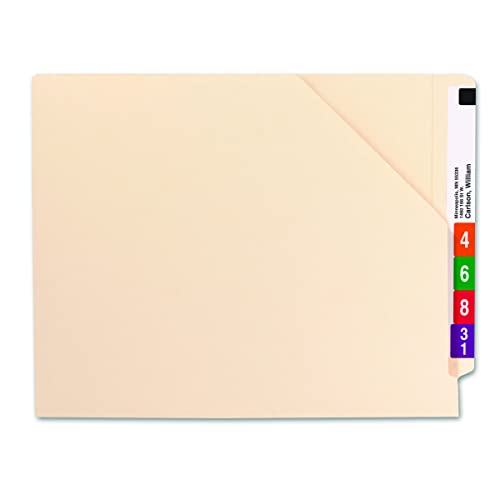 Book Cover Smead End Tab File Jacket, Shelf-Master Reinforced Straight-Cut Tab, Letter Size, Manila, 100 per Box (75700)