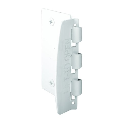 Book Cover Prime-Line U 9888 Flip Action Door Lock - Reversible White Privacy Lock with Anti-Lock Out Screw for Child Safe Mode, 2-3/4