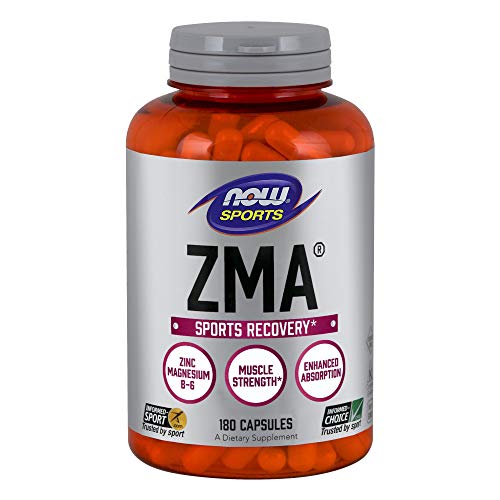 Book Cover NOW Sports Nutrition, ZMA (Zinc, Magnesium and Vitamin B-6), 180 Capsules