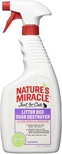 Book Cover Nature's Miracle Just for Cats Litter Box Odor Destroyer, Unscented, 24-Ounce Spray (P-5552)