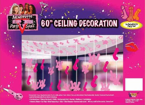 Book Cover Forum Novelties 61266 Outta Control Bachelorette Party Collection Ceiling Decoration, Paper, Multicolor