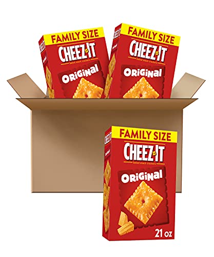 Book Cover Cheez-It Cheese Crackers, Baked Snack Crackers, Bulk Pantry Staples, Original, 63oz Case (3 Boxes)