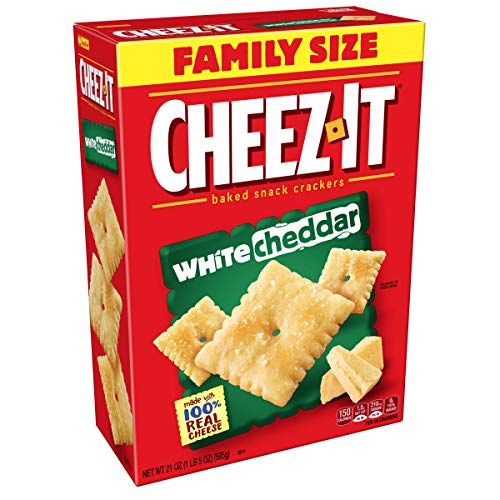 Book Cover Cheez-It Baked Snack Cheese Crackers, White Cheddar, Family Size, 21 oz Box(Pack of 3)