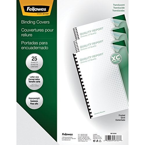 Book Cover Fellowes Futura Premium Heavyweight Presentation Covers, Letter, Frosted, 25 Pack (5224301)